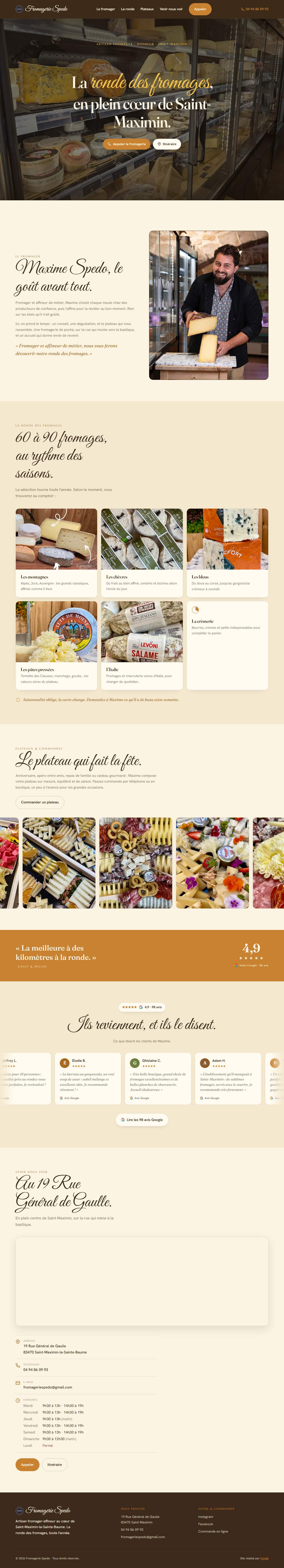 Aperçu du site Fromagerie Spedo, fromager